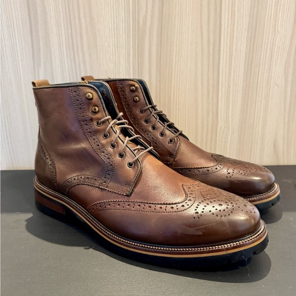 Johnston & Murphy Leather Wingtip Boots - Picture 1 of 9